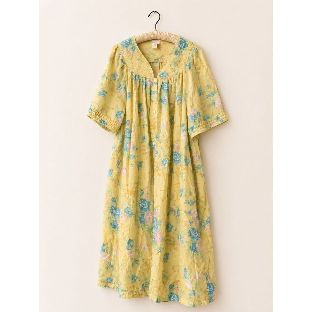 Simply Basic Yellow Floral House Dress | Size 3X